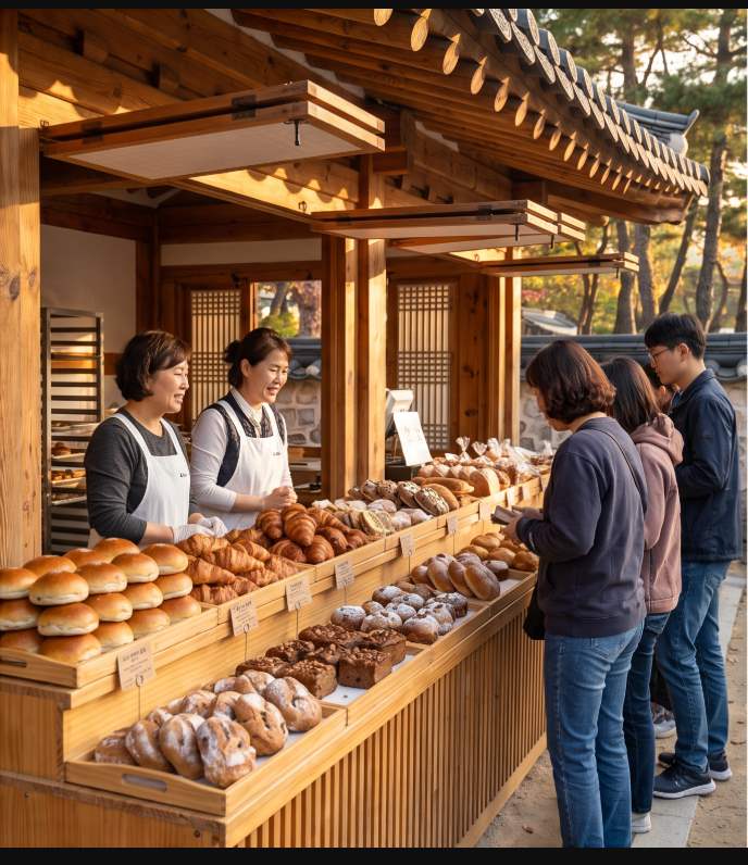 Gangneung autumn travel itinerary — the stone-walled lane of Ojukheon Shrine lined with autumn foliage