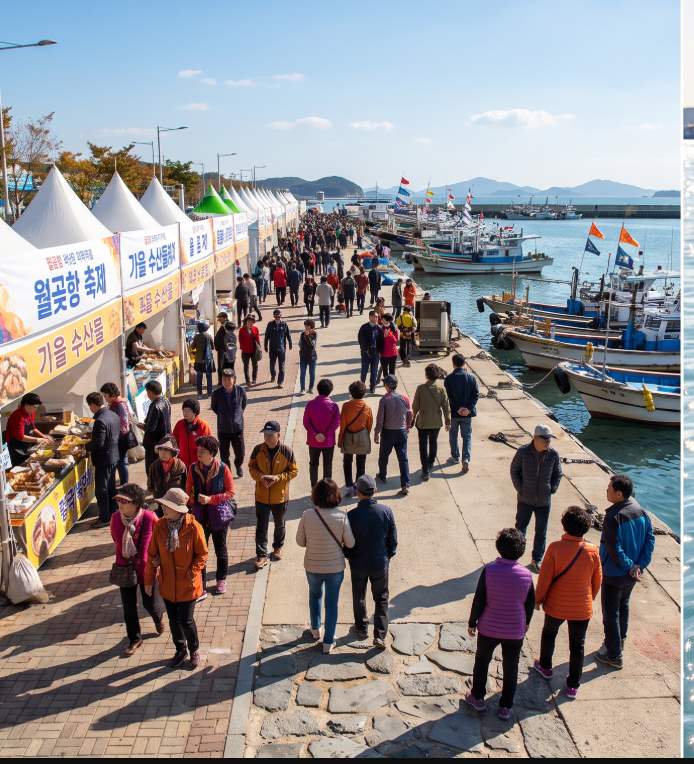 Siheung Wolgot Port Festival 2026 – fishing boats docked at Wolgot Harbor with festival visitors along the waterfront
