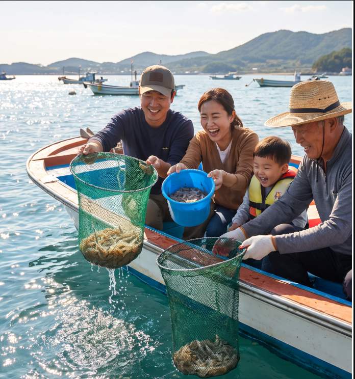 Siheung Wolgot Port Festival 2026 – king prawn catching experience with families hauling up nets at the port