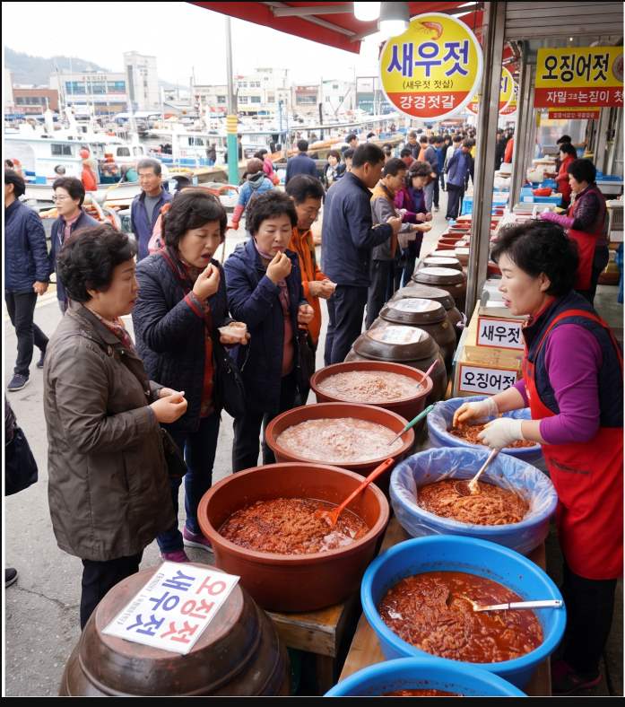 Visitors making kimchi with Ganggyeong jeotgal at the Global Kimchi Festa during the Ganggyeong Salted Seafood Festival 2026