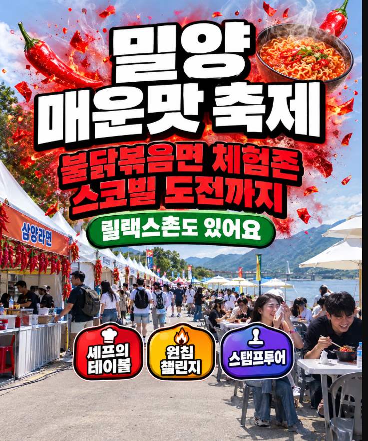 2026 밀양 매운맛 축제 10월 31일 11월 1일 K매운맛 체험 먹거리 총정리